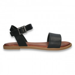 Sandale din piele pentru femei, negre - W991