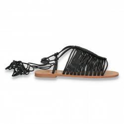 Sandale cu talpa joasa pentru femei, negre - W1019
