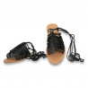 Sandale cu talpa joasa pentru femei, negre - W1019