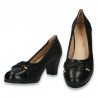 Pantofi clasici dama, cu perforatii, negri - W1047