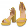 Sandale pentru femei, din imitatie de velur, galbene - W1055