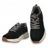 Sneakers casual pentru barbati, din material textil, negri - W1059