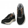 Sneakers casual pentru barbati, din material textil, negri - W1062