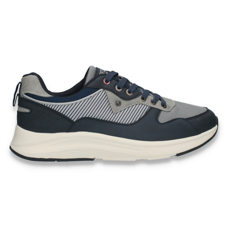 Sneakers casual pentru barbati, din material textil, bleumarin - W1063