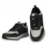 Sneakers casual pentru barbati, din material textil, negru-gri - W1064