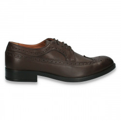 Pantofi eleganti pentru barbati, in stil Oxford, din piele, maro inchis - W1065