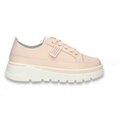 Sneakers casual pentru femei, din piele naturala, roz - W1115