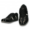 Pantofi casual pentru barbati, din piele, negri - W1122