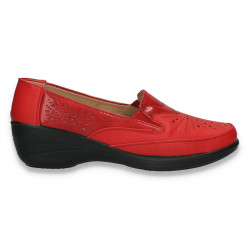 Pantofi femei cu talpa intreaga, rosii - W1129