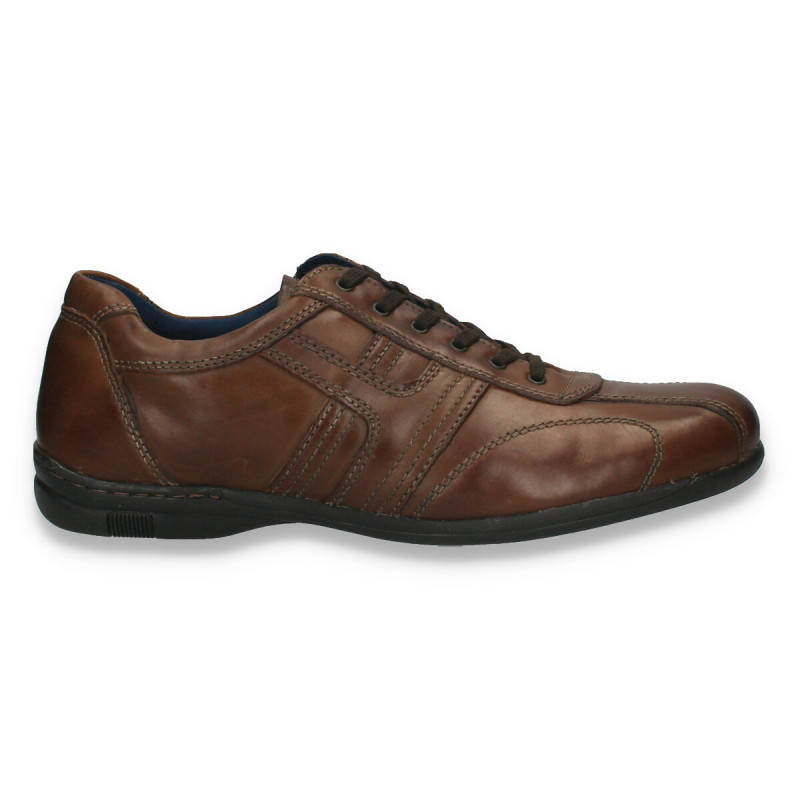 Pantofi stil casual pentru barbati, din piele, maro inchis - W1135