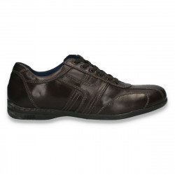 Pantofi stil casual pentru barbati, din piele, maro inchis - W1146