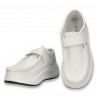Pantofi piele casual, cu scai, pentru femei, albi - W1169