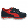 Pantofi sport fete din piele eco, bleumarin-rosu - W1245