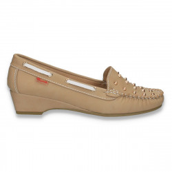 Pantofi casual dama din piele ecologica, maro - W1246