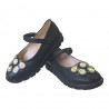 Pantofi fete negri, cu element decorativ cu pietre