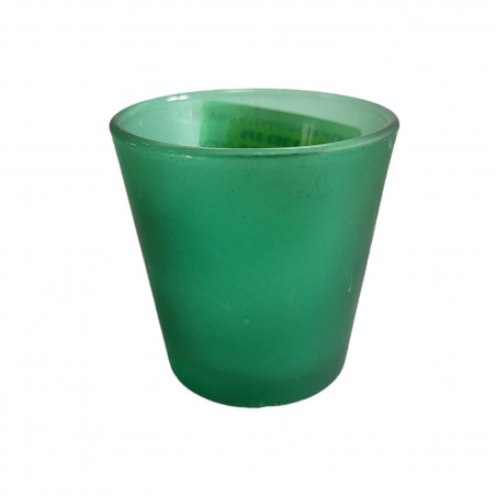 Suport din sticla pentru candela, verde mat