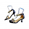Sandale elegante cu toc clepsidra, pentru dama, negre