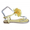 Sandale infradito cu sclipici si floare, pentru dama, galbene