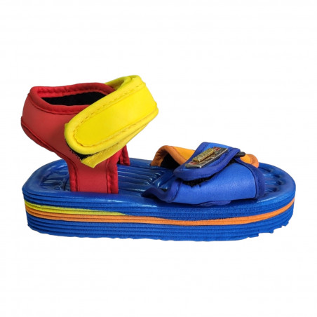 Sandale din spuma pentru copii, albastru cu rosu