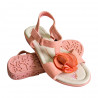 Sandale fete, piele ecologica, roz, cu decor in fata