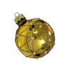 Glob auriu, lucios, cu agatatoare aurie din metal, model geometric, 6 cm