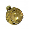 Glob auriu, lucios, cu agatatoare aurie din metal, model abstract,  6 cm