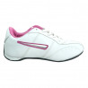 Pantofi sport pentru femei, alb cu roz, piele ecologica