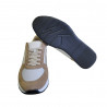 Pantofi sport bărbaţi, piele naturală şi textil, alb/gri/maro