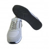 Pantofi sport bărbaţi, piele naturală şi textil, alb/gri/negru