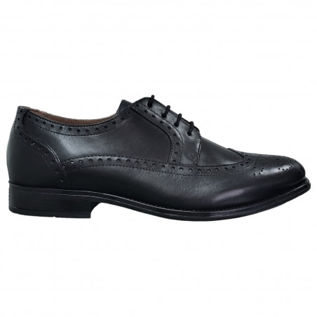 Pantofi eleganţi tip oxford, din piele naturală, pentru bărbaţi, vârf semirotund, negri