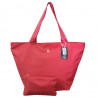 Geantă mare şi borsetă, pentru cumpărături, din material textil, roşu