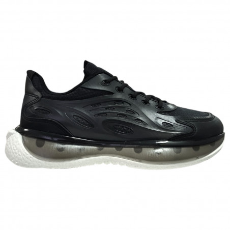 Pantofi sport din textil si material sintetic negru, pentru barbati, design modern