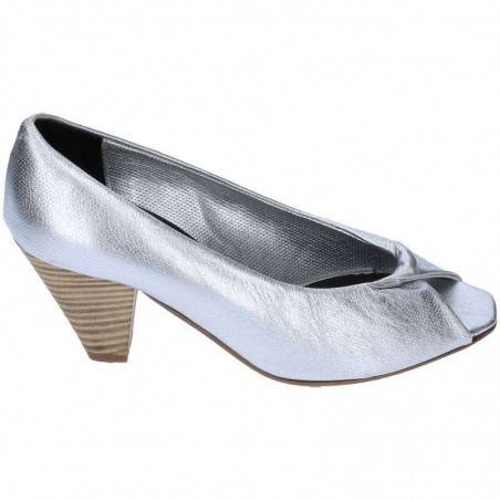 Pantofi Femei Argintii cu Varf decupat